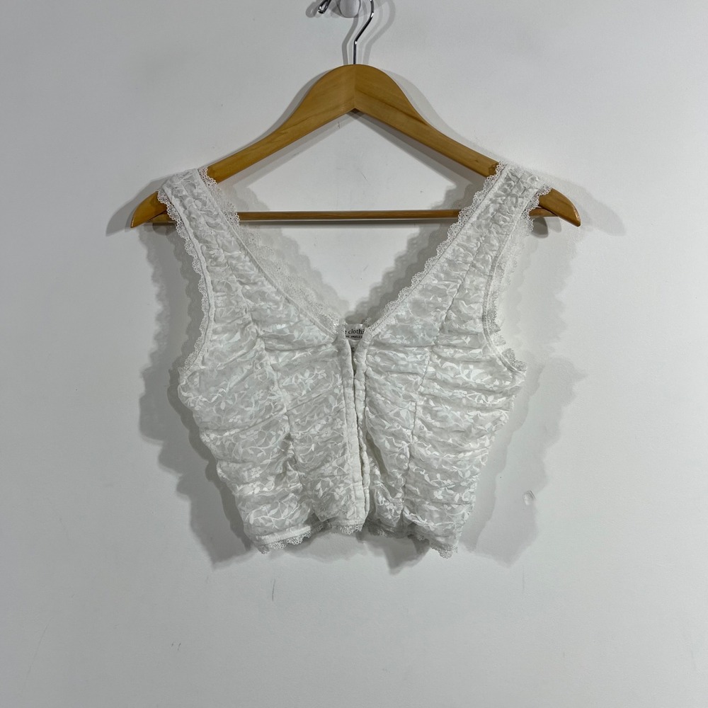 One Clothing Renfair Dirndl Lace Ruched Crop Top Size Small Ethereal Coquette